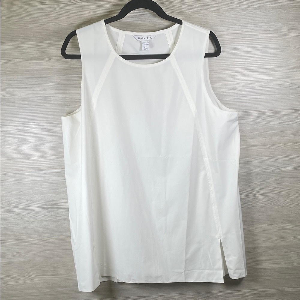 Athleta Zephyr White Active Tank Top Travel & Athleisure | XL